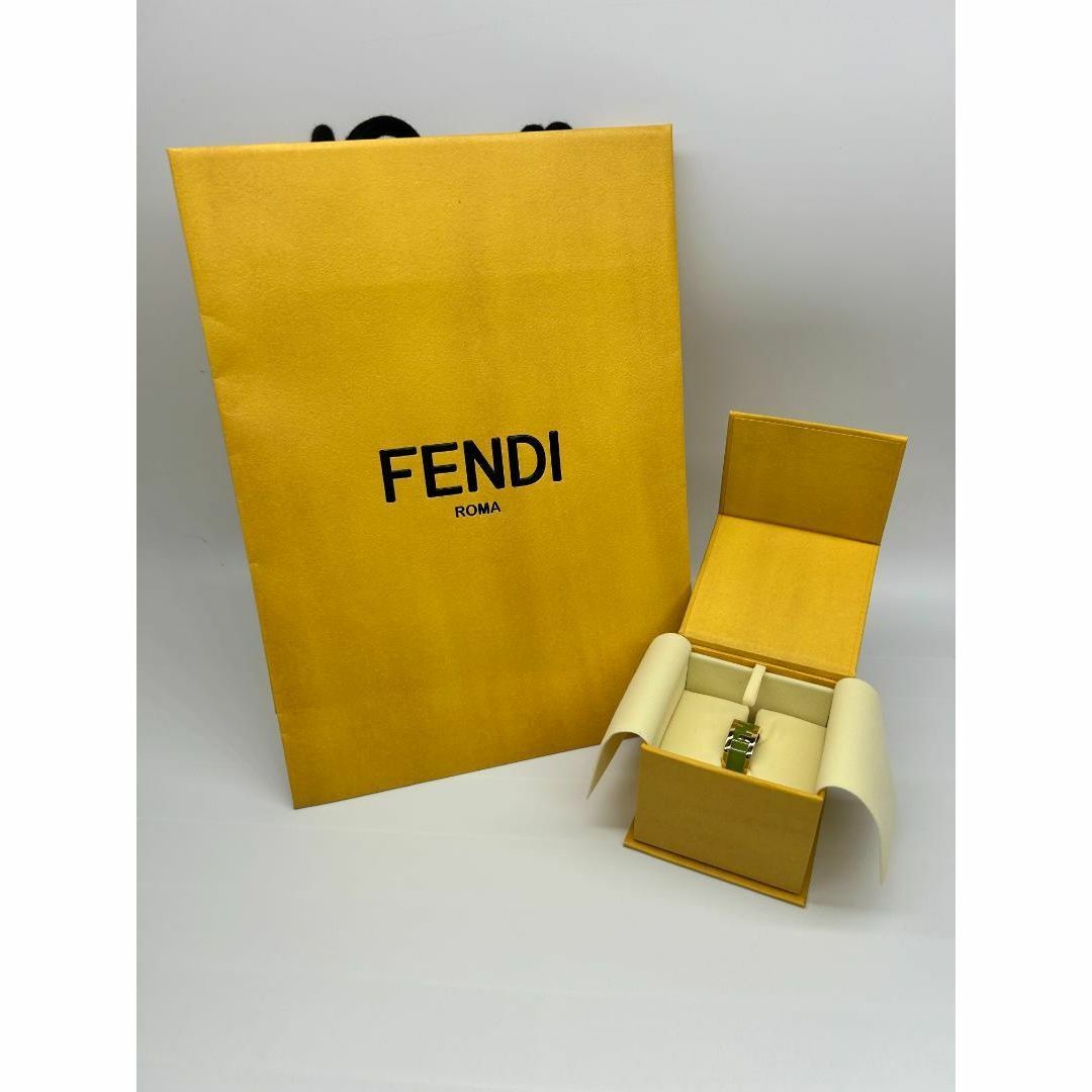 FENDI(フェンディ)のおしゃれなスーツにピッタリ！FENDI シルバーリング ストリート系 グリーン メンズのアクセサリー(リング(指輪))の商品写真