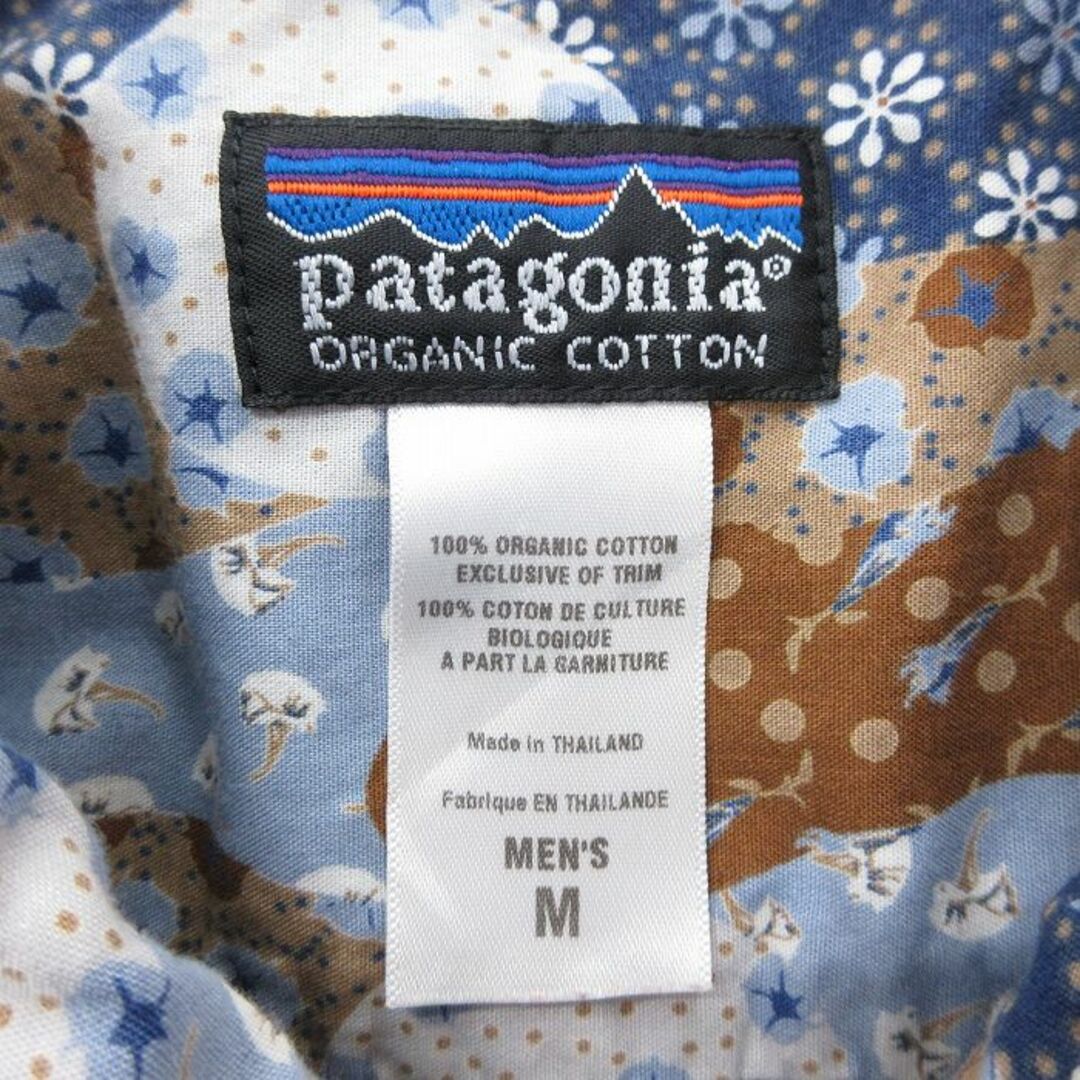 patagonia(パタゴニア)のL★古着 パタゴニア patagonia 半袖 シャツ メンズ 花柄 オーガニックコットン 薄紺他 ネイビー 24mar28 中古 トップス メンズのトップス(シャツ)の商品写真