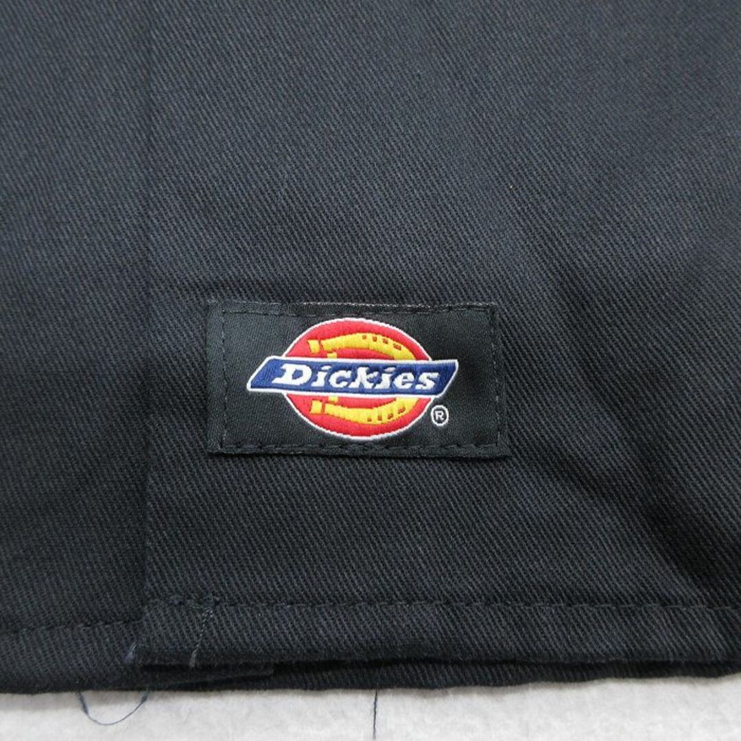 Dickies(ディッキーズ)のXL★古着 ディッキーズ Dickies 半袖 ワーク シャツ メンズ 大きいサイズ ロング丈 黒 ブラック 24mar28 中古 トップス メンズのトップス(シャツ)の商品写真