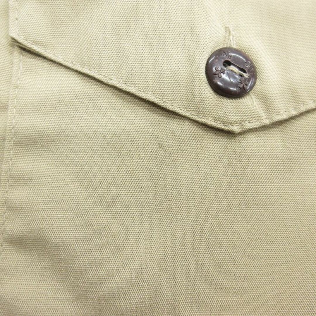 L★古着 半袖 ボーイスカウト シャツ メンズ 80年代 80s 星条旗 USA製 ベージュ カーキ 24mar28 中古 トップス メンズのトップス(シャツ)の商品写真