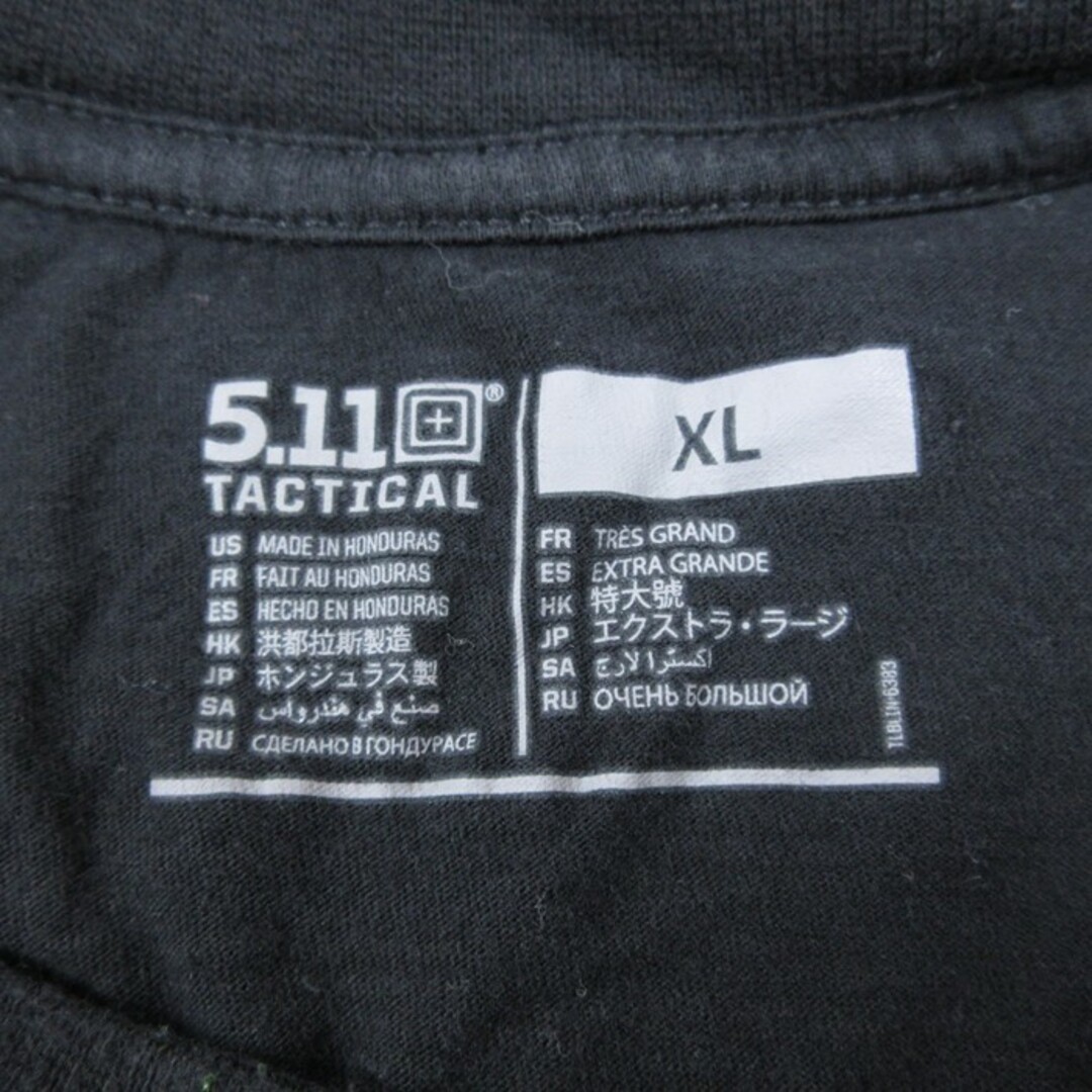 XL★古着 5.11 タクティカル 半袖 Tシャツ メンズ 無地 クルーネック 黒 ブラック 24mar28 中古 メンズのトップス(Tシャツ/カットソー(半袖/袖なし))の商品写真