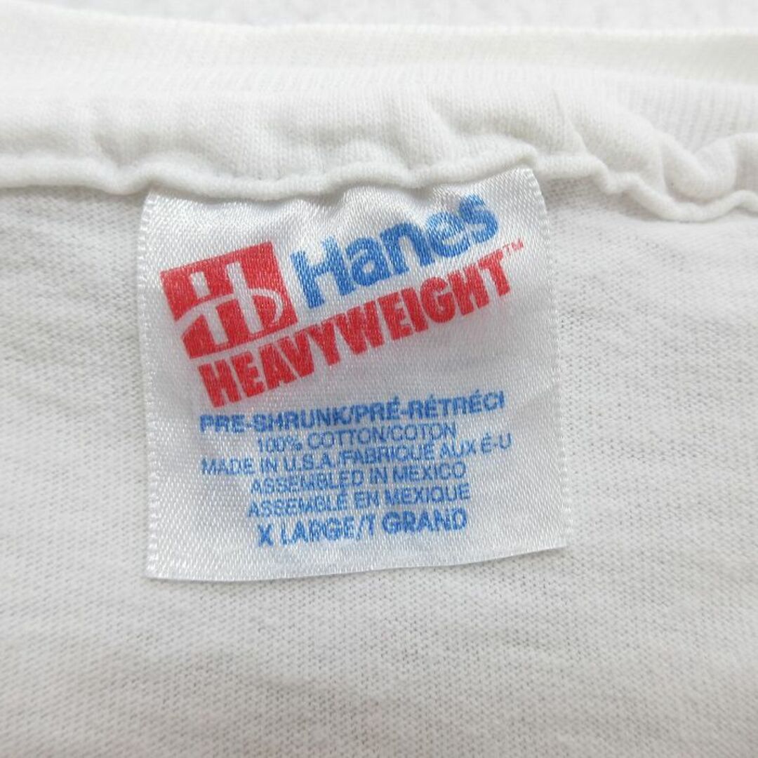 Hanes(ヘインズ)のXL★古着 ヘインズ Hanes 半袖 ビンテージ Tシャツ メンズ 90年代 90s バージンゴルダ コットン クルーネック 白 ホワイト 24mar28 中古 メンズのトップス(Tシャツ/カットソー(半袖/袖なし))の商品写真