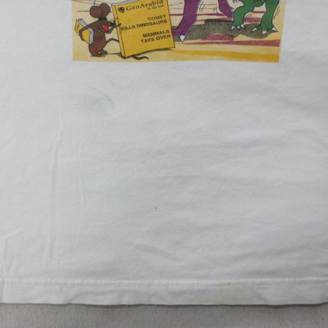 XL★古着 半袖 ビンテージ Tシャツ メンズ 90年代 90s 恐竜 クルーネック 白 ホワイト 24mar28 中古 メンズのトップス(Tシャツ/カットソー(半袖/袖なし))の商品写真