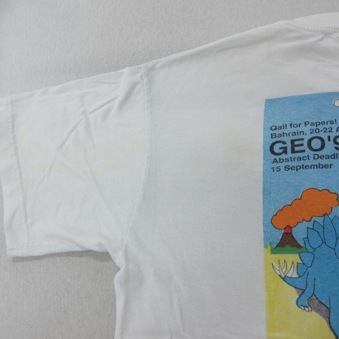 XL★古着 半袖 ビンテージ Tシャツ メンズ 90年代 90s 恐竜 クルーネック 白 ホワイト 24mar28 中古 メンズのトップス(Tシャツ/カットソー(半袖/袖なし))の商品写真