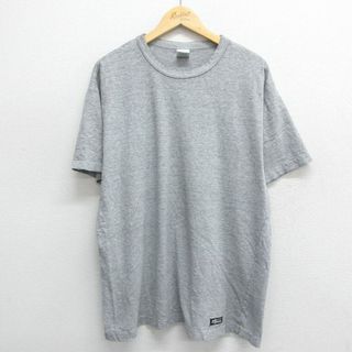 ギャップ(GAP)のXL★古着 ギャップ GAP 半袖 ビンテージ Tシャツ メンズ 90年代 90s 無地 コットン クルーネック USA製 グレー 霜降り 24mar28 中古(Tシャツ/カットソー(半袖/袖なし))