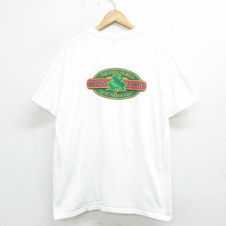 XL★古着 半袖 ビンテージ Tシャツ メンズ 00年代 00s アイリッシュレッド コットン クルーネック 白 ホワイト 24mar28 中古(Tシャツ/カットソー(半袖/袖なし))