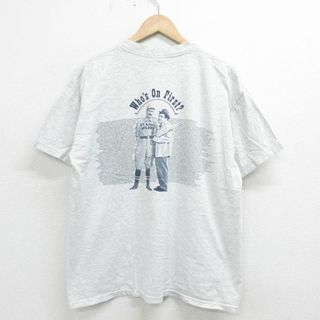 XL★古着 半袖 ビンテージ Tシャツ メンズ 00年代 00s アボットとコステロ 大きいサイズ クルーネック グレー 霜降り 【spe】 24mar28 中古(Tシャツ/カットソー(半袖/袖なし))