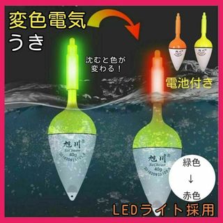 沈むと色が変わる　変色電気ウキ　10号2個セット 釣り　電池付！(その他)