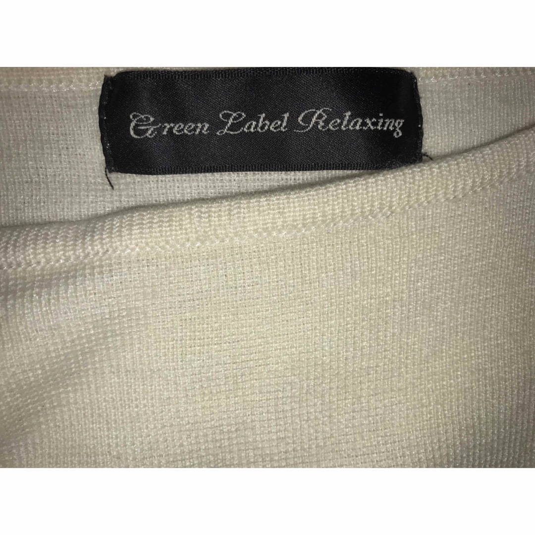 UNITED ARROWS green label relaxing(ユナイテッドアローズグリーンレーベルリラクシング)のGreen Label Relaxing 七分丈ニット　サイズFree 毛混　白 レディースのトップス(カットソー(長袖/七分))の商品写真