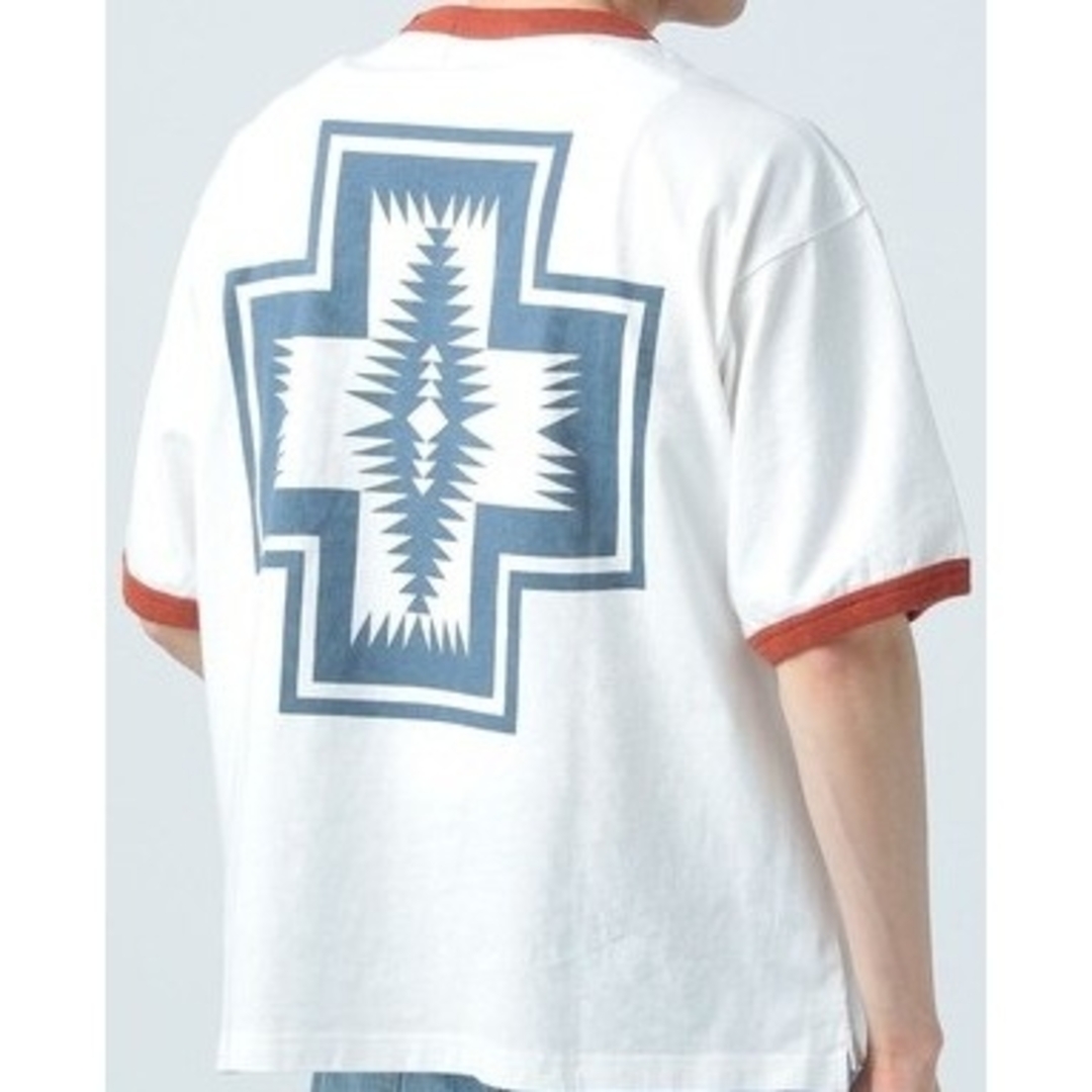 PENDLETON(ペンドルトン)のPENDLETON/ペンドルトン 別注リンガーTシャツ ホワイトｘオレンジ M メンズのトップス(Tシャツ/カットソー(半袖/袖なし))の商品写真