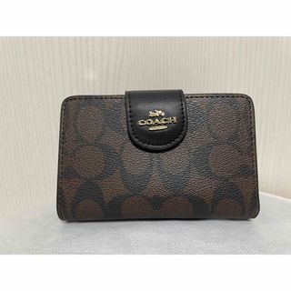 コーチ(COACH)のcoach コーチ　レディース　財布 二つ折り財布 ボタンタイプ　ブラウン　新品(財布)