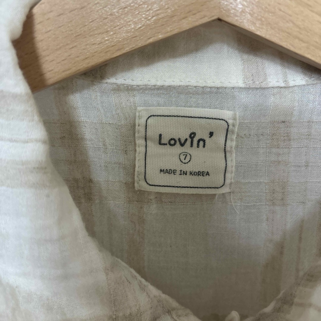 lovin' チェックシャツ 7号(約100cm) キッズ/ベビー/マタニティのキッズ服女の子用(90cm~)(ブラウス)の商品写真