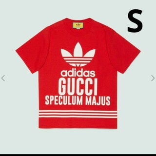Gucci - GUCCI adidas コットンジャージー Tシャツ レッド S