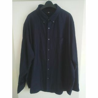 ユニクロ(UNIQLO)のUNIQLO ユニクロ ファインクロスコンフォートシャツ ネイビー 4XL(シャツ)