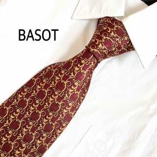 美品 BASOT バソット 絹 シルクネクタイ ネクタイ 日本製(ネクタイ)