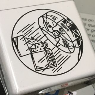 ジッポー(ZIPPO)のZIPPO ホワイト耐風テスト レトロ広告図 ジッポー 未使用(タバコグッズ)