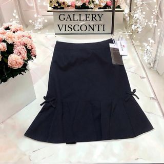 GALLERY VISCONTI - 【新品タグ付き】ギャラリービスコンティ 裾プリーツ フレアスカート ブラック