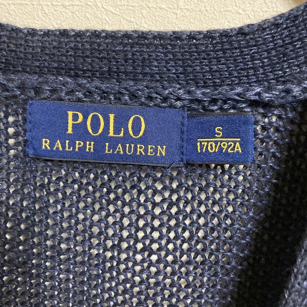 POLO RALPH LAUREN(ポロラルフローレン)のPOLO RALPHLAUREN ローゲージ　リネン　カーディガン　ニット　S メンズのトップス(カーディガン)の商品写真