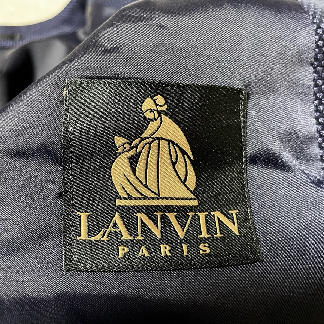 LANVIN(ランバン)のLANVIN ランバン ダブルブレスト ネイビー テーラードジャケット 48 メンズのジャケット/アウター(テーラードジャケット)の商品写真