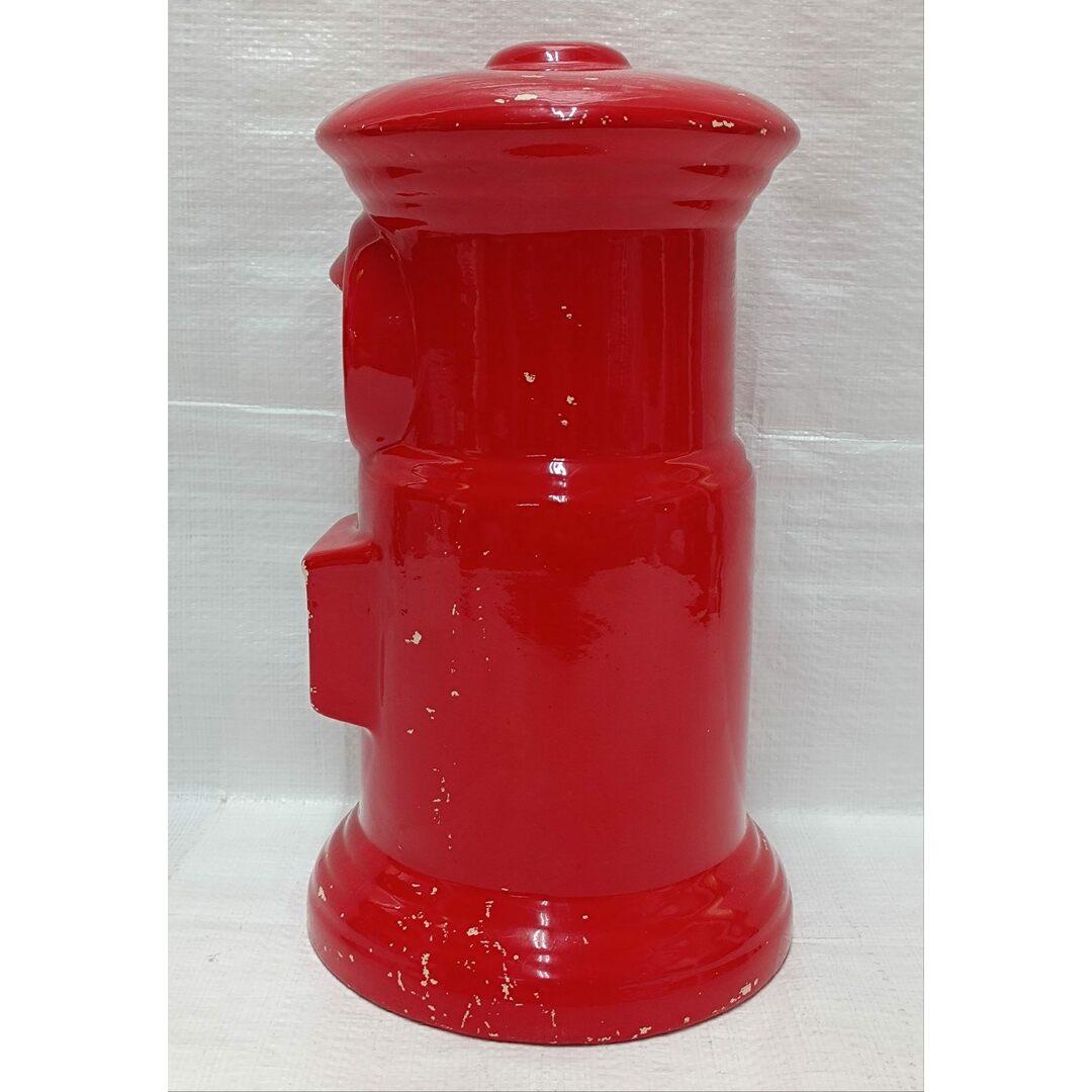 大型郵便ポスト陶器製貯金箱　RED300 古いノベルティ中古品 インテリア/住まい/日用品のインテリア小物(その他)の商品写真