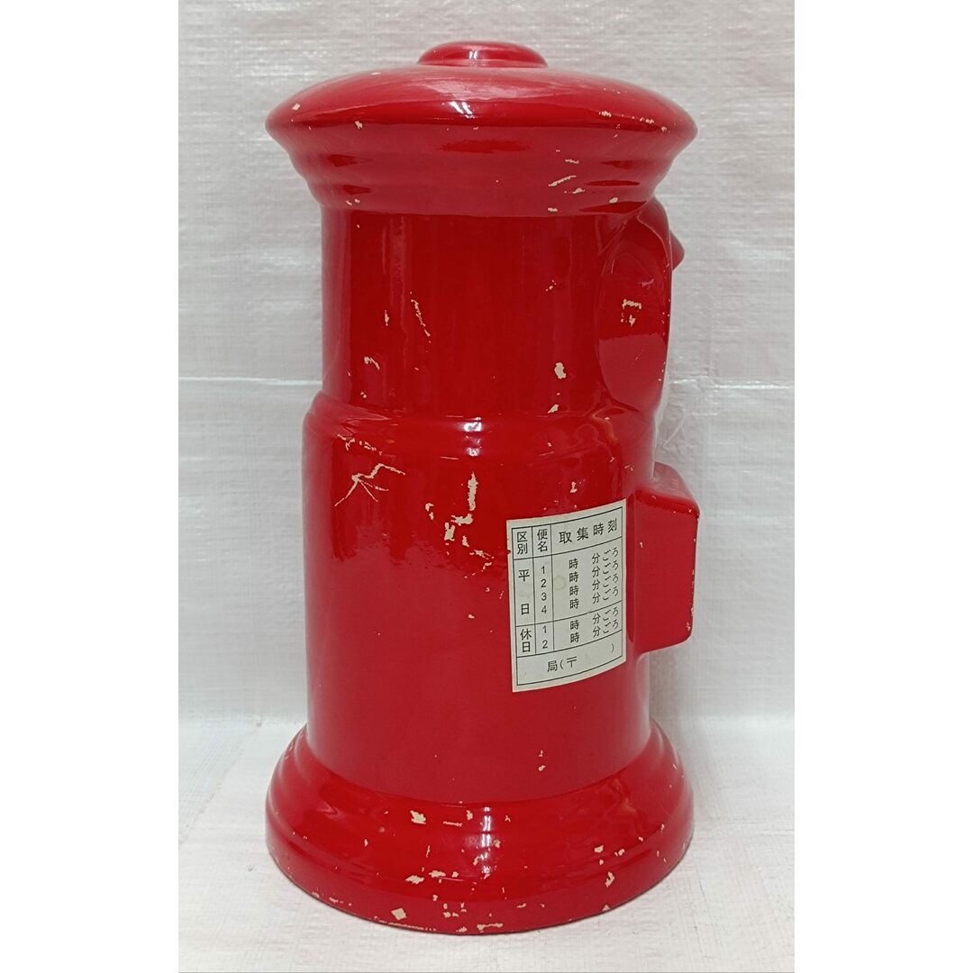 大型郵便ポスト陶器製貯金箱　RED300 古いノベルティ中古品 インテリア/住まい/日用品のインテリア小物(その他)の商品写真