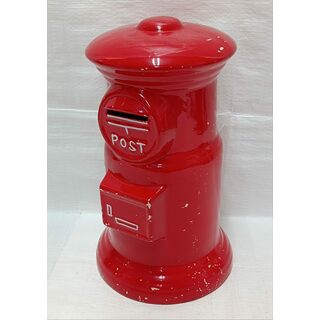 大型郵便ポスト陶器製貯金箱　RED300 古いノベルティ中古品(その他)