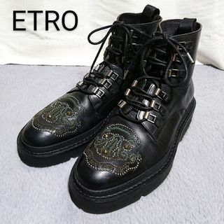 ETRO❇️本革 厚底 スタッズブーツ 40