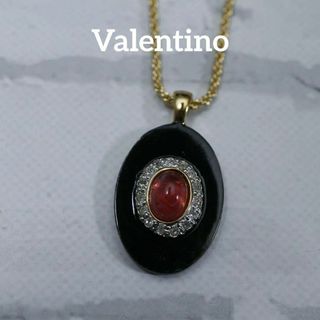 ヴァレンティノ(VALENTINO)の【匿名配送】ヴァレンティノ ネックレス ゴールド ストーン ピンク(ネックレス)