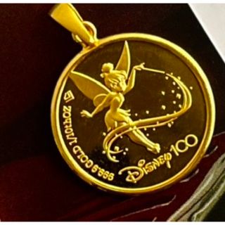 Disney - 純金コインペンダント　ディズニー 100周年  ティンカーベル メダル 1/10