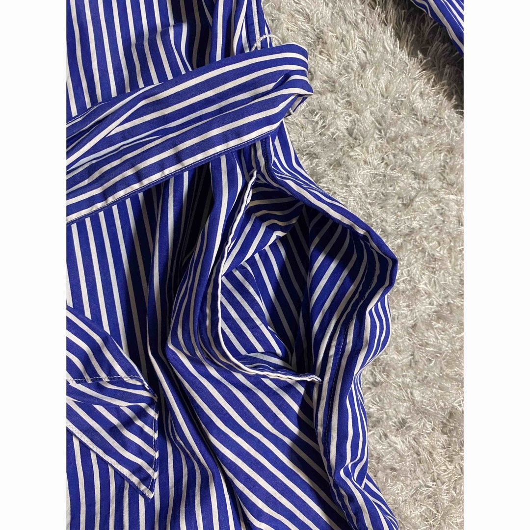 POLO RALPH LAUREN - ポロラルフローレン ストライプ ワンピース 青×白 POLO RALPH LAUREN - ポロラルフローレン ストライプ ワンピース 青×白