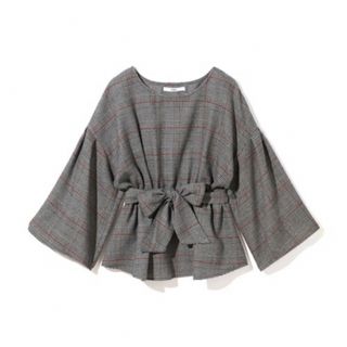 グレイル(GRL)のフロントリボングレンチェックトップス(シャツ/ブラウス(長袖/七分))