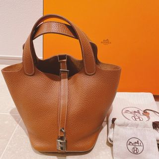 エルメス(Hermes)の美品！エルメス ピコタンロックPM 18 ゴールド シルバー金具(ハンドバッグ)