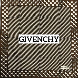 ジバンシィ(GIVENCHY)の★GIVENCHY★ スカーフ ストライプ Gモチーフ シルク ブラウン(バンダナ/スカーフ)