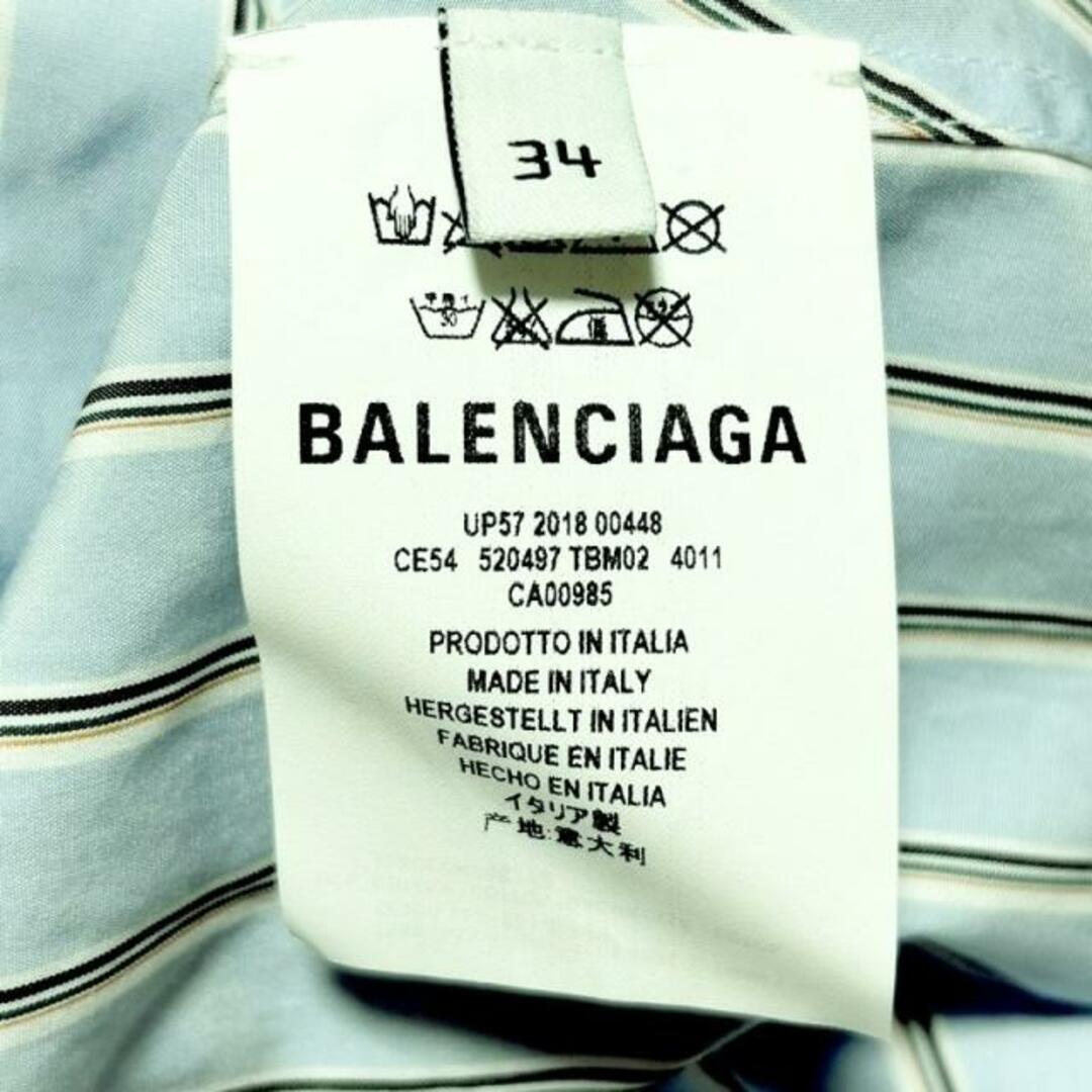 Balenciaga(バレンシアガ)のBALENCIAGA(バレンシアガ) 長袖シャツ サイズ34 S メンズ - ライトブルー×白×マルチ ストライプ メンズのトップス(シャツ)の商品写真