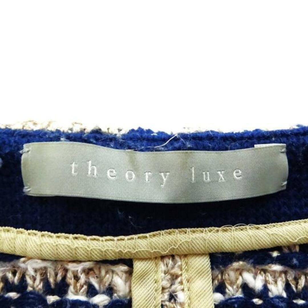 Theory luxe(セオリーリュクス)のtheory luxe(セオリーリュクス) ジャケット サイズ38 M レディース - ベージュ×白×ダークネイビー 長袖/ニット/ラメ/春/秋 レディースのジャケット/アウター(その他)の商品写真