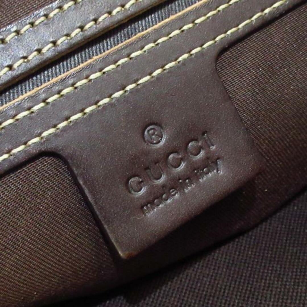 Gucci(グッチ)のGUCCI(グッチ) ウエストポーチ GGプラス・GGスプリーム 233269 ベージュ×ダークブラウン PVC(塩化ビニール)×レザー レディースのバッグ(ボディバッグ/ウエストポーチ)の商品写真