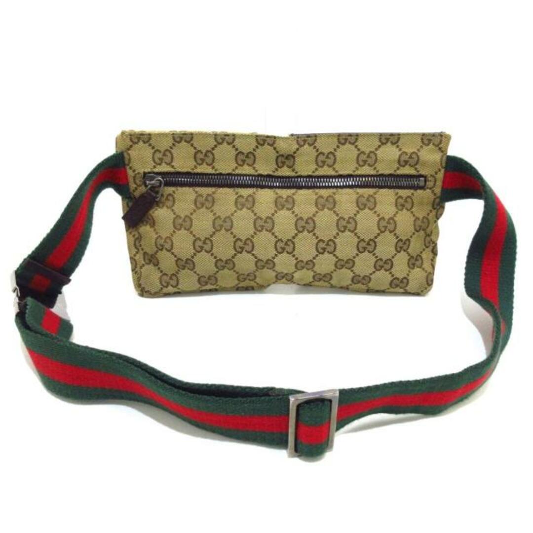 Gucci(グッチ)のGUCCI(グッチ) ウエストポーチ GG柄 162962 ベージュ×ダークブラウン×マルチ ジャガード×レザー レディースのバッグ(ボディバッグ/ウエストポーチ)の商品写真