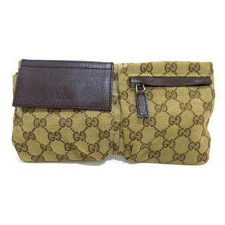 グッチ(Gucci)のGUCCI(グッチ) ウエストポーチ GG柄 162962 ベージュ×ダークブラウン×マルチ ジャガード×レザー(ボディバッグ/ウエストポーチ)