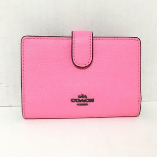 コーチ(COACH)のCOACH(コーチ) 2つ折り財布 ラグジュアリークロスグレーンレザーミディアムコーナージップウォレット F11484 ピンク レザー(財布)