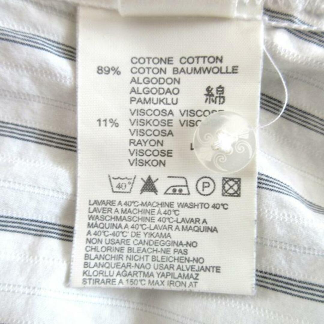 DIESEL(ディーゼル)のDIESEL(ディーゼル) 長袖シャツ サイズS メンズ - 白×ライトグレー×黒 ストライプ メンズのトップス(シャツ)の商品写真