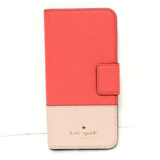 ケイトスペードニューヨーク(kate spade new york)のKate spade(ケイトスペード) 携帯電話ケース新品同様  - 8ARU1645 レッド×ベージュ iPhoneケース/手帳型/iPhone7 PVC(塩化ビニール)(モバイルケース/カバー)