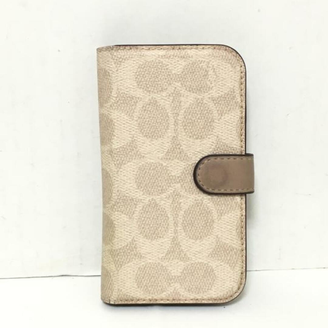 COACH(コーチ)のCOACH(コーチ) 携帯電話ケース シグネチャー柄 ベージュ iPhoneケース/手帳型/iPhone5.4 PVC(塩化ビニール) スマホ/家電/カメラのスマホアクセサリー(モバイルケース/カバー)の商品写真