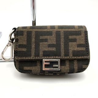 フェンディ(FENDI)のFENDI フェンディ   7AR809  ポーチ キーケース ズッカ キャンバス レザー ブラウン ブラック 茶色 黒 レディース 【中古】(ポーチ)