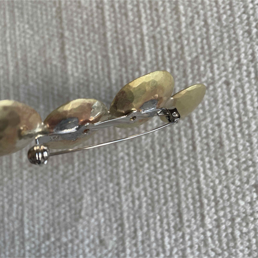 ①ハンドメイド　鍛金　真鍮　丸　ブローチ　ユニーク　大ぶり ハンドメイドのアクセサリー(コサージュ/ブローチ)の商品写真