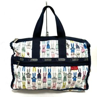 レスポートサック(LeSportsac)のLESPORTSAC(レスポートサック) ボストンバッグ美品  - 白×ダークネイビー×マルチ Peter Jensen/本体ロックなし レスポナイロン(ボストンバッグ)