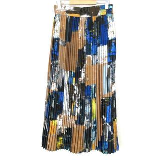 UNITED TOKYO(ユナイテッド トウキョウ) ロングスカート サイズ1 S レディース美品  - ブルー×ブラウン×マルチ プリーツ(ロングスカート)