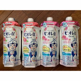 ビオレu スイートピーチの香り　エンジェルローズの香り340ml2本ずつ計4本(ボディソープ/石鹸)