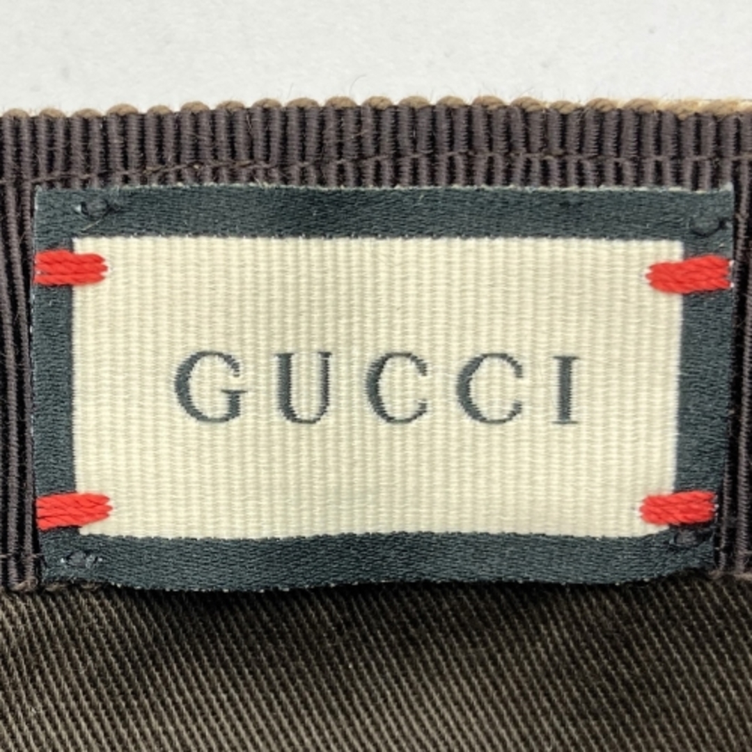 Gucci(グッチ)のGUCCI グッチ   200035  キャップ 帽子 シェリーライン GGキャンバス レザー ベージュ ブラウン レディース 【中古】 レディースの帽子(キャップ)の商品写真