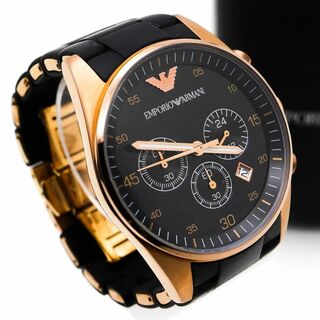 エンポリオアルマーニ(Emporio Armani)の《人気》EMPORIO ARMANI 腕時計 ブラック クロノグラフ レディース(腕時計)