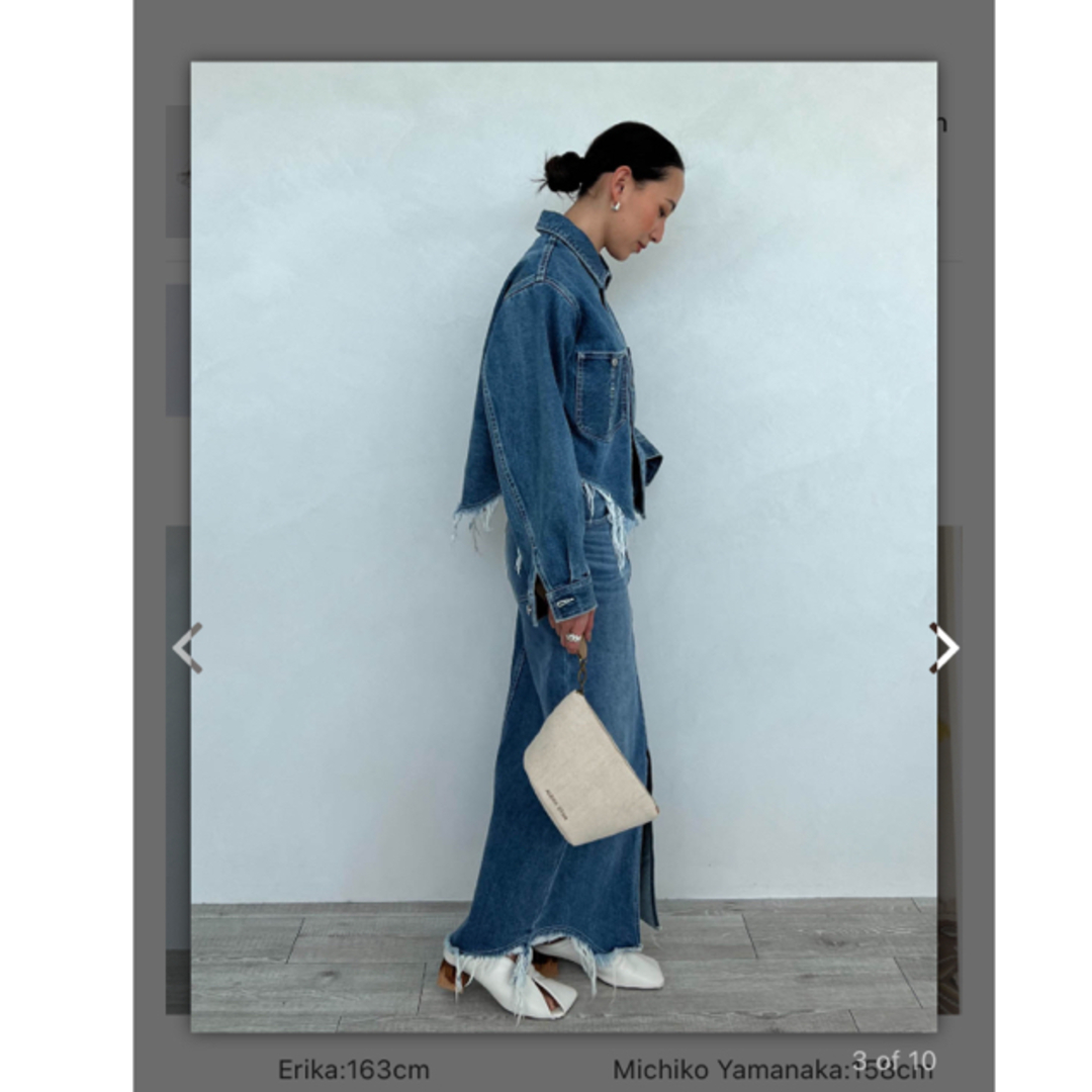 ALEXIA STAM(アリシアスタン)のALEXIA STAM Fringe Hem Denim Jacket Blue レディースのジャケット/アウター(Gジャン/デニムジャケット)の商品写真